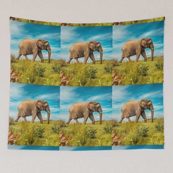 Item preview, Elephant Portrait. Elephant photo, vibrant elephant, vintage elephant, summer season designed and sold by ElephantVibes.