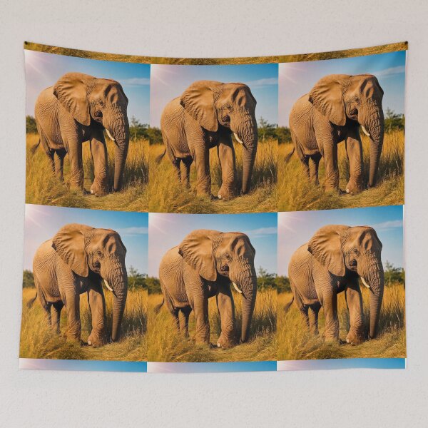 Item preview, Elephant Portrait. Elephant photo, vibrant elephant, vintage elephant, summer season designed and sold by ElephantVibes.