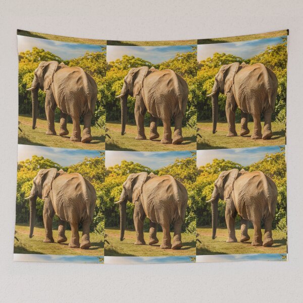 Item preview, Elephant Portrait. Elephant photo, vibrant elephant, vintage elephant, summer season designed and sold by ElephantVibes.
