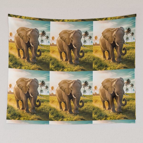 Item preview, Elephant Portrait. Elephant photo, vibrant elephant, vintage elephant, summer season designed and sold by ElephantVibes.
