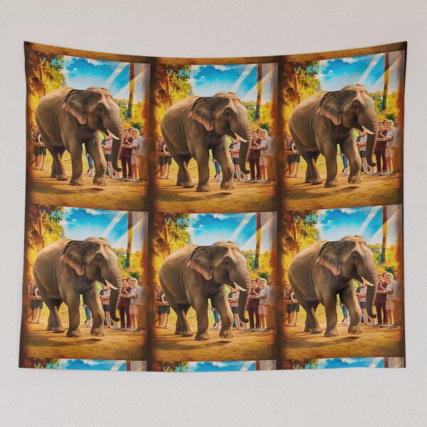 Item preview, Elephant Portrait. Elephant photo, vibrant elephant, vintage elephant, summer season designed and sold by ElephantVibes.