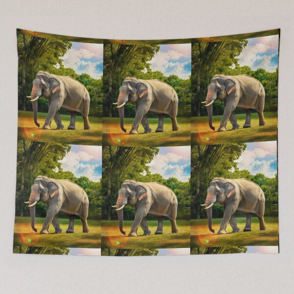 Item preview, Elephant Portrait. Elephant photo, vibrant elephant, vintage elephant, summer season designed and sold by ElephantVibes.