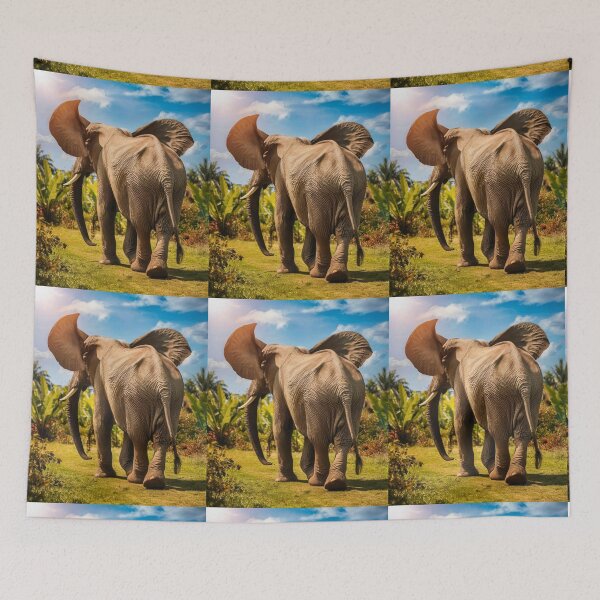 Item preview, Elephant Portrait. Elephant photo, vibrant elephant, vintage elephant, summer season designed and sold by ElephantVibes.