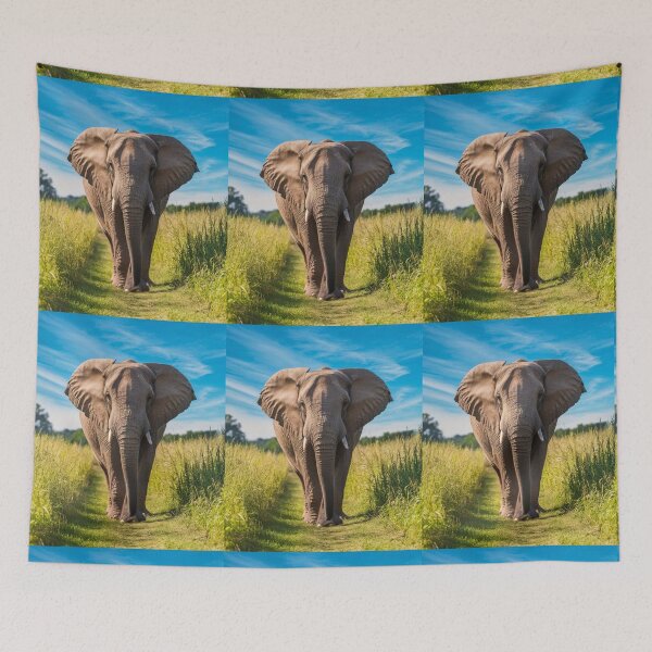 Item preview, Elephant Portrait. Elephant photo, vibrant elephant, vintage elephant, summer season designed and sold by ElephantVibes.