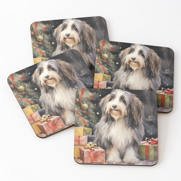 Item preview, Happiest Christmas Bearded Collie designed and sold by Samuelsboro.