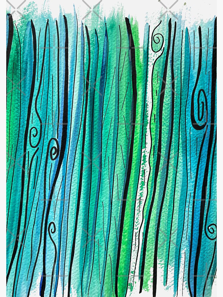 Thumbnail 3 of 3, Journal, Tree Doodle Stripes designed and sold by ThespisMedia.