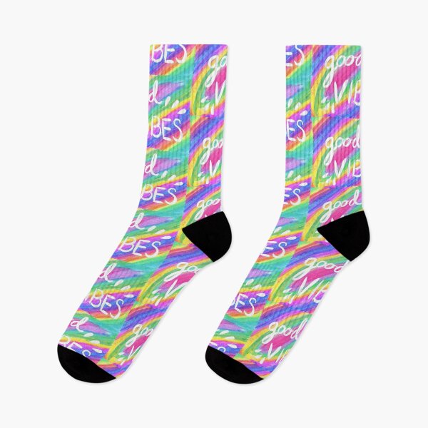 Item preview, Good vibes rainbow tie dye watercolor  designed and sold by ArtByErinSmith.