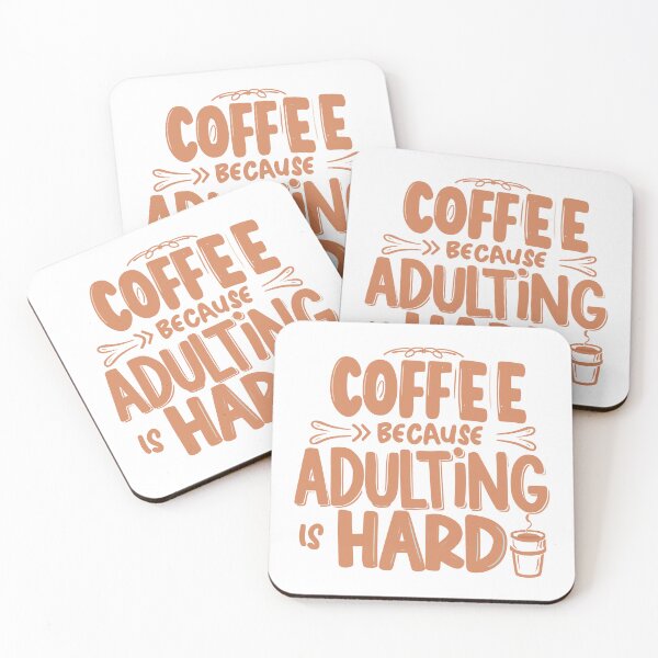 Item preview, Funny Typography Art Coffee Tea Collection: 'Coffee: Because Adulting is Hard' by HahaHandlesHub designed and sold by HahaHandlesHub.