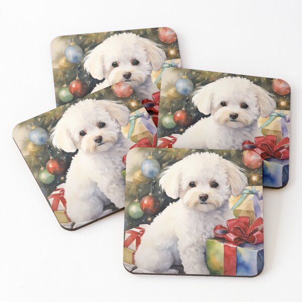 Item preview, Christmas Portrait of a Bichon Frise (cute) designed and sold by Samuelsboro.