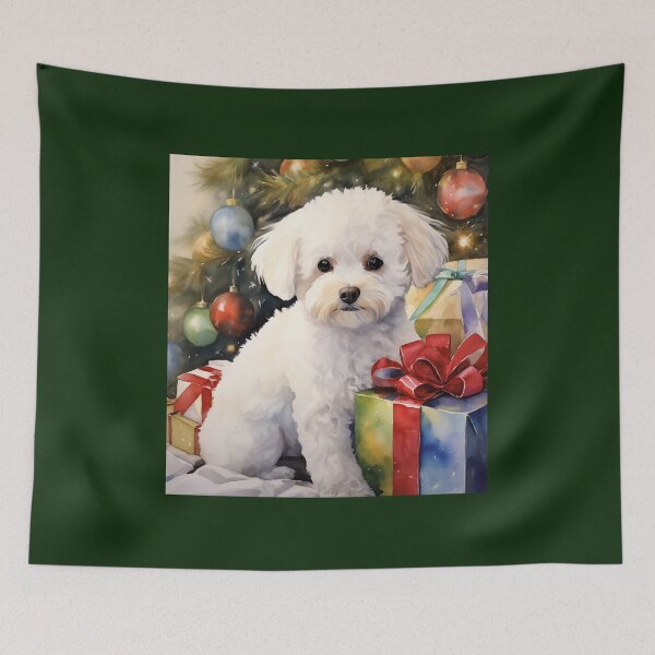 Item preview, Christmas Portrait of a Bichon Frise (cute) designed and sold by Samuelsboro.