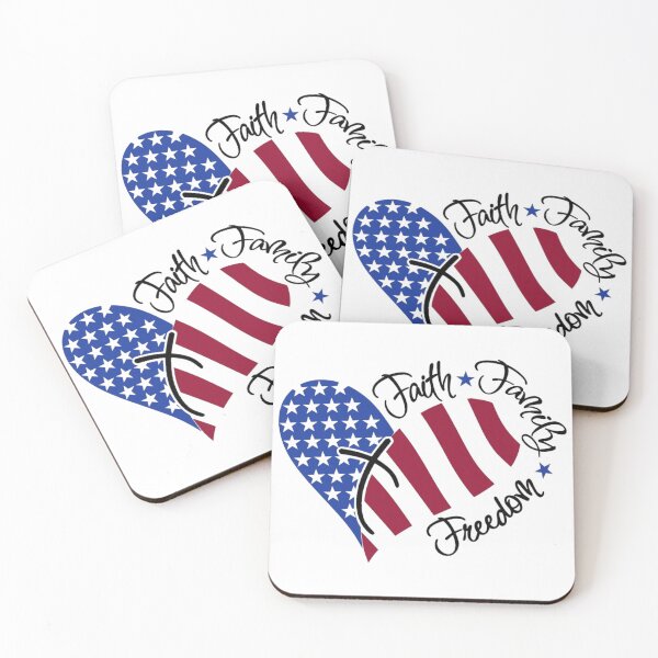 Item preview, Faith Family Freedom Heart with Stars and Stripes Patriotic Wall Decal We, 4th July designed and sold by Anime0king.