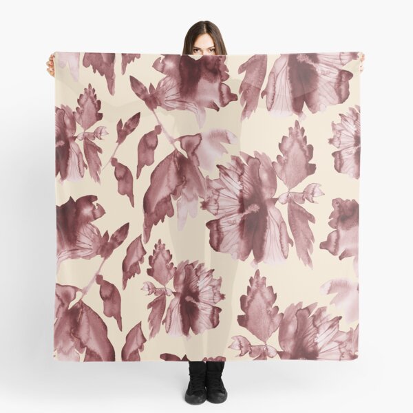 Isla – Maroon on Cream Scarf