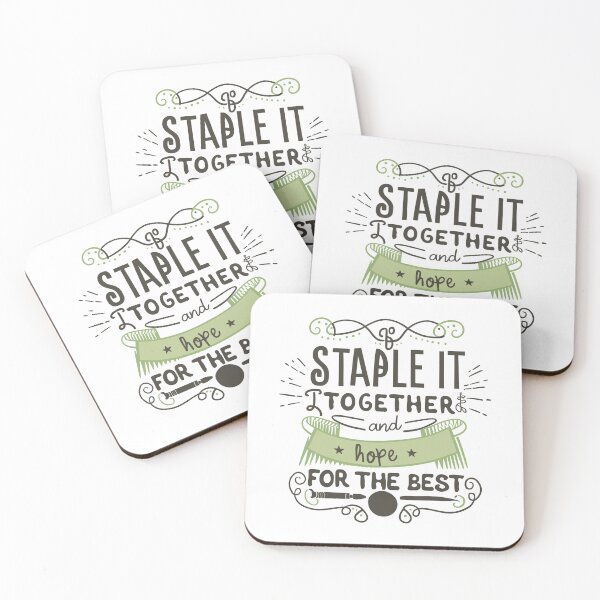Item preview, Playful Funny Quotes: 'Staple it Together and Hope for the Best!' by HahaHandlesHub designed and sold by HahaHandlesHub.