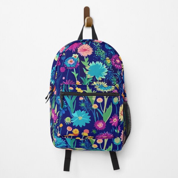 Item preview, Rainbow Flowers on Navy Blue designed and sold by STYLO FASHION.