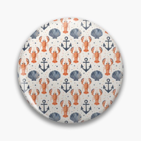 Item preview, Nautical Anchor Lobster and Seashell Coastal Beach Design designed and sold by CarpanaBay.