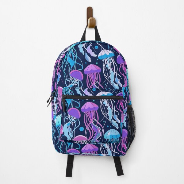 Item preview, Rainbow Jellyfish on Dark Navy Blue designed and sold by STYLO FASHION.