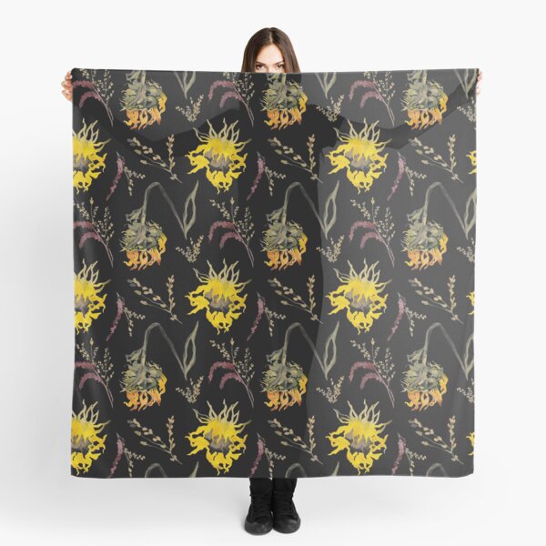 Sol – Yellow & Green on Black Scarf