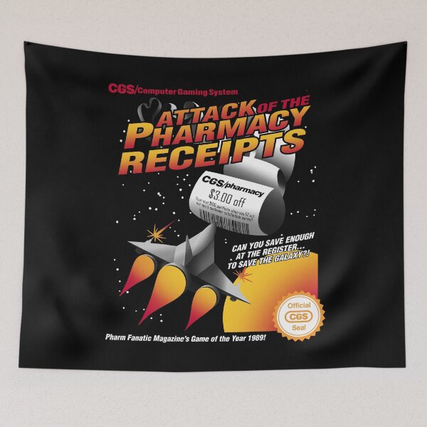 Item preview, Funny 90s Video Game Pharmacy Receipts designed and sold by abowersock.