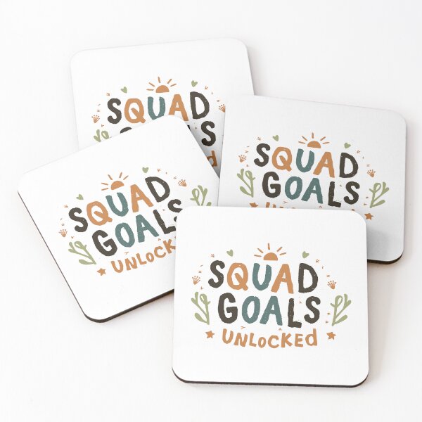 Item preview, Cute Minimalist 'Squad Goals Unlocked' Typography Friendship Art by HahaHandlesHub designed and sold by HahaHandlesHub.