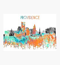 Providence, Providence skyline, watercolor Providence Photographic Print