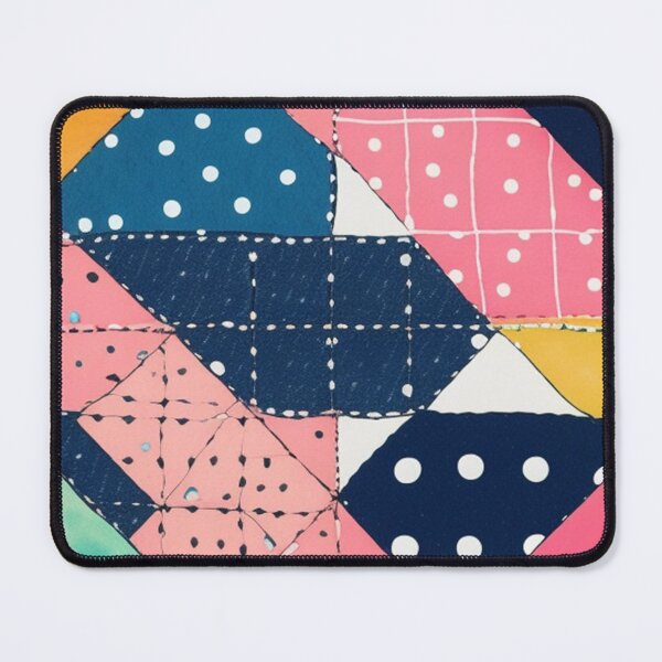 Item preview, Patchwork art in pink and denim  designed and sold by Roxburylane.