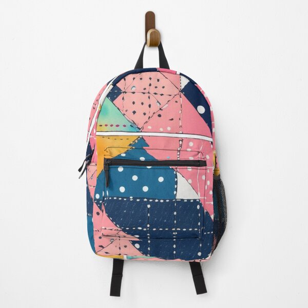 Item preview, Patchwork art in pink and denim designed and sold by Roxburylane.