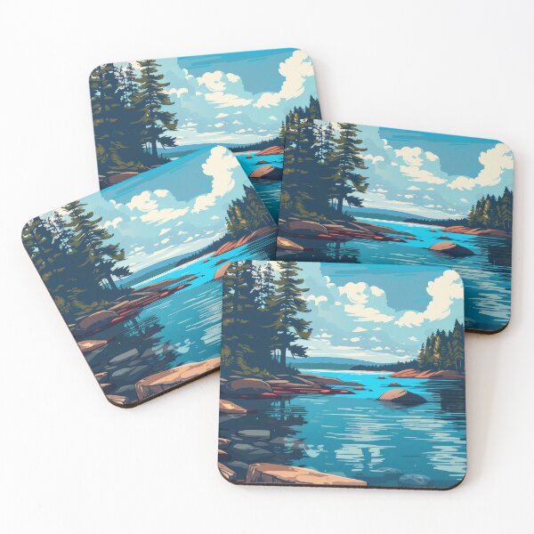 Item preview, Moonlit Lakeside Serenity - Ideal for Hikers and Outdoor Lifestyle Enthusiasts designed and sold by DHarmonyStudio.