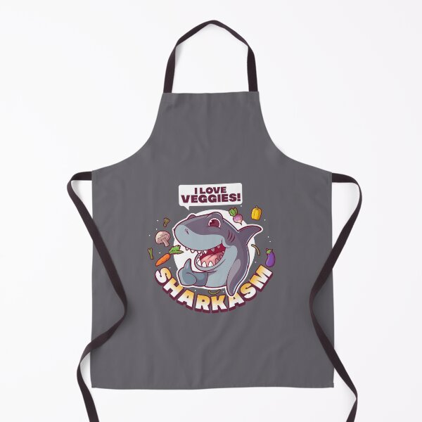 Item preview, Sharkasm - sarcastic vegetarian shark says "I love veggies!" designed and sold by messy-nessie.
