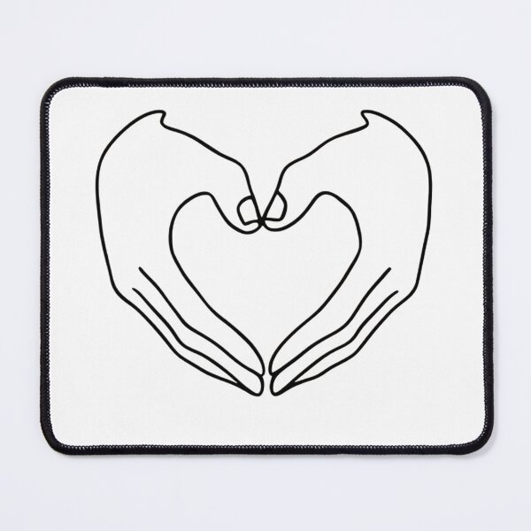 Item preview, 2 hands heart shape, minimal line art heart shape, pocket art designed and sold by KreativKulture.