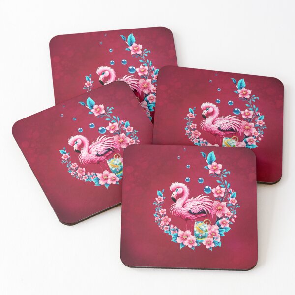 Item preview, Elegant flamingo with tropical flowers. designed and sold by nicky2342.