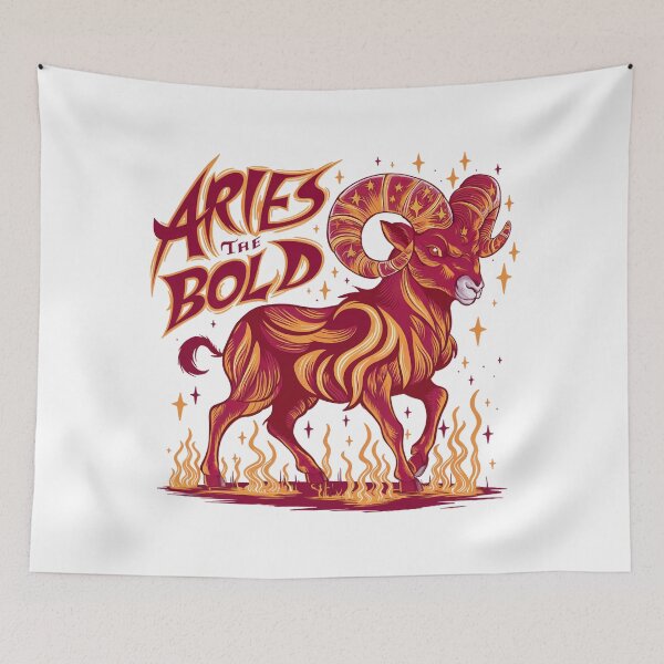 Item preview, Fiery Aries the Bold Zodiac Ram designed and sold by behnay.