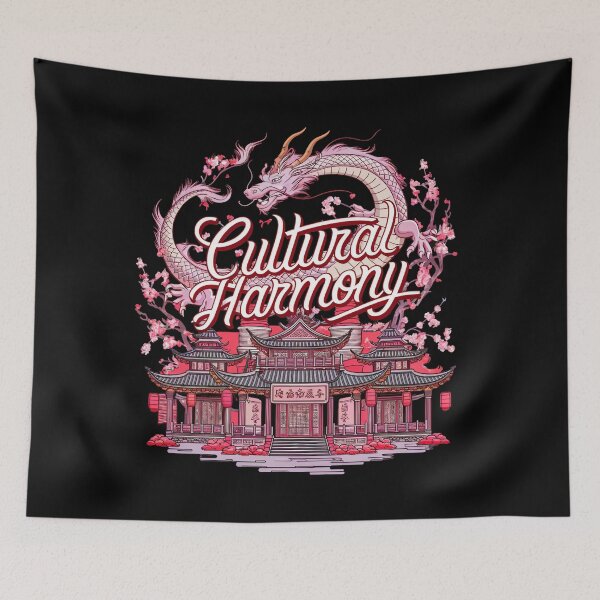 Item preview, Cultural Harmony: Elegant Asian Architecture and Dragon designed and sold by behnay.