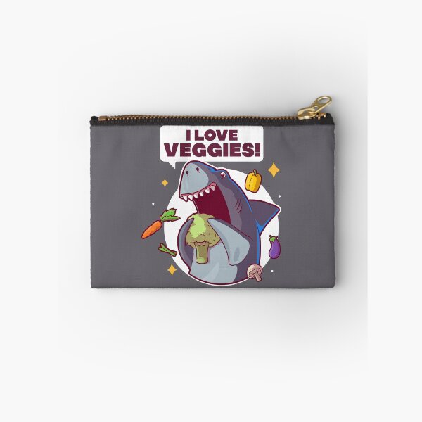 Item preview, I love veggies - funny vegetarian / vegan shark designed and sold by messy-nessie.