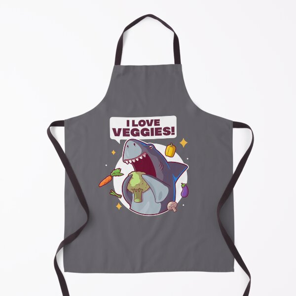 Item preview, I love veggies - funny vegetarian / vegan shark designed and sold by messy-nessie.
