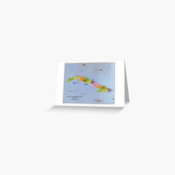 Map of Cuba, Cuban Administration Units (1986) Greeting Card