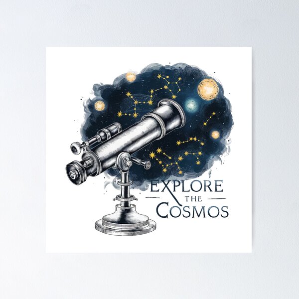 Item preview, Explore the Cosmos: Vintage Telescope Astronomy designed and sold by behnay.
