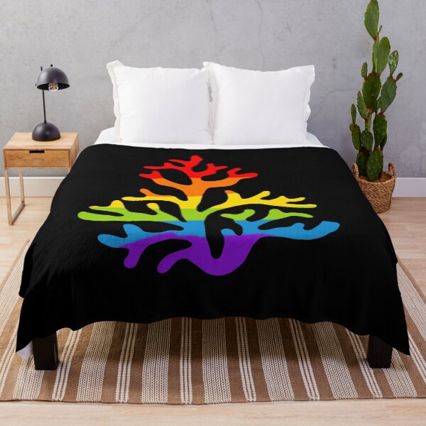 Item preview, Rainbow Coral black background designed and sold by AncientDreamer.