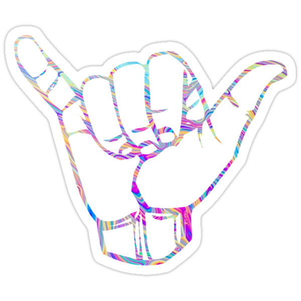 rainbow swirl hang loose stickers by adjsr redbubble
