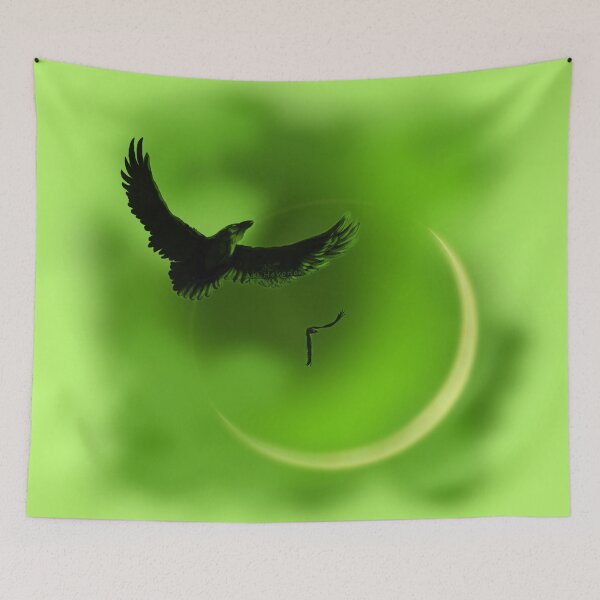 Item preview, Green Raven Moon Painting designed and sold by AK-Hevonen.