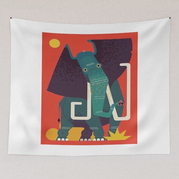 Item preview, Whimsical Abstract Elephant	 designed and sold by BirsaWemihop.