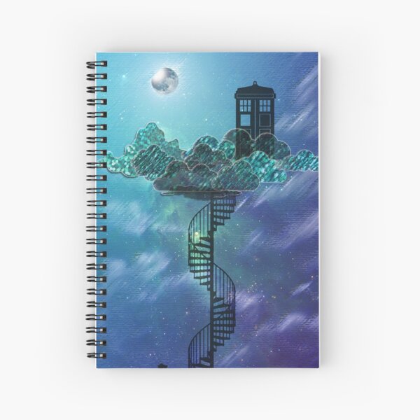 Blue Box in the Victorian Sky Spiral Notebook