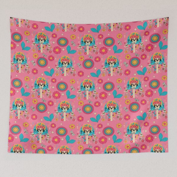 Item preview, Fiesta Forever – Dead or Alive:  Day of Dead Pattern on Pink designed and sold by IraNiva.