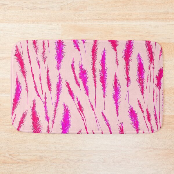 Item preview, Hot Pink Grunge Style Wild Grasses on Pale Pink Background designed and sold by Beachy.
