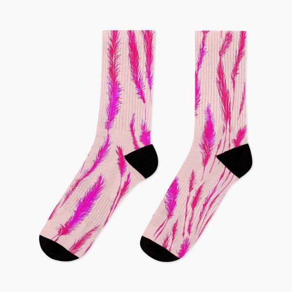 Item preview, Hot Pink Grunge Style Wild Grasses on Pale Pink Background designed and sold by Beachy.