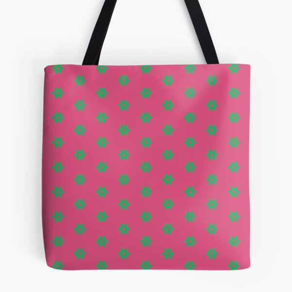 Item preview, Geometric Maximalist Rainbow Island Green Flowers On Fandango Pink designed and sold by Triplicate Limited.