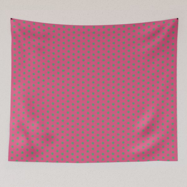Item preview, Geometric Maximalist Rainbow Island Green Flowers On Fandango Pink designed and sold by Triplicate Limited.