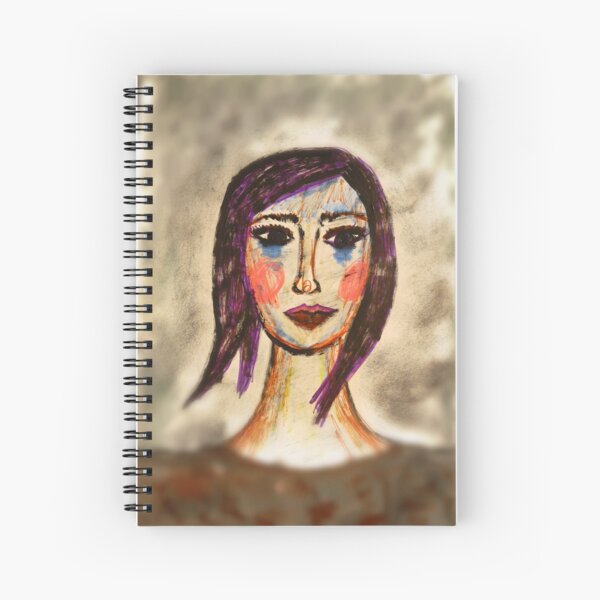 A Girl With A Bob Crying Blue Tears Spiral Notebook