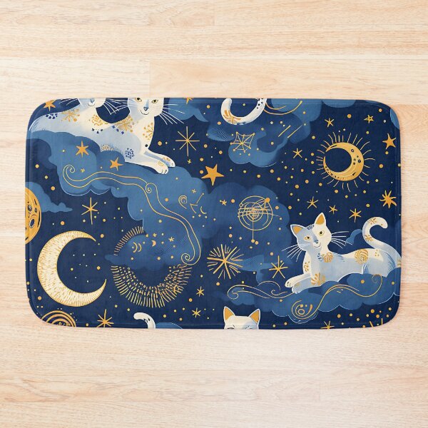 Item preview, Celestial Cat Pattern in Blue designed and sold by miss-keysmash.