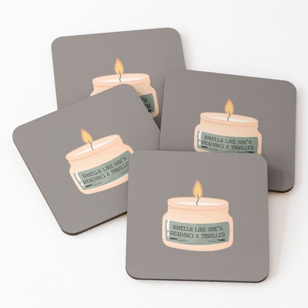 Item preview, Smells like she's reading a thriller - peach candle designed and sold by Neadoodles.