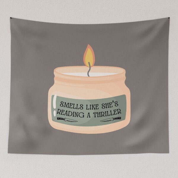 Item preview, Smells like she's reading a thriller - peach candle designed and sold by Neadoodles.